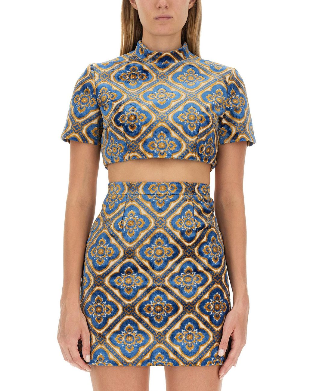 Etro Gray Cropped Mini Top For