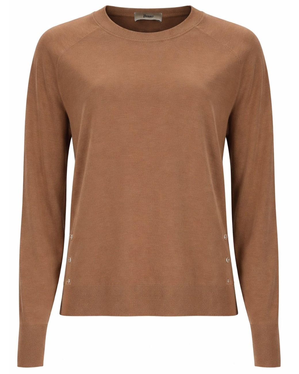 Herno Brown Lyocell Cotton Blend T-Shirt