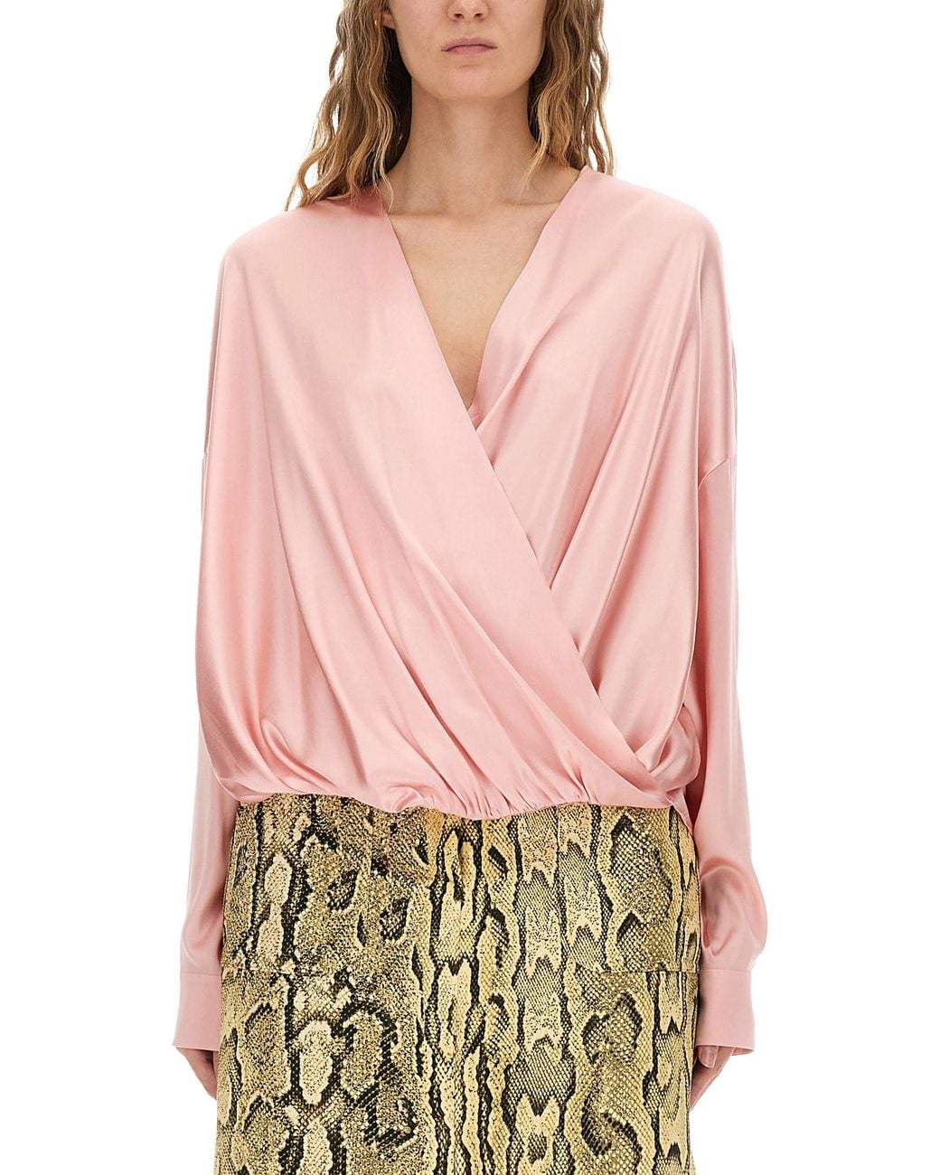 Dries Van Noten Pink Draped Top