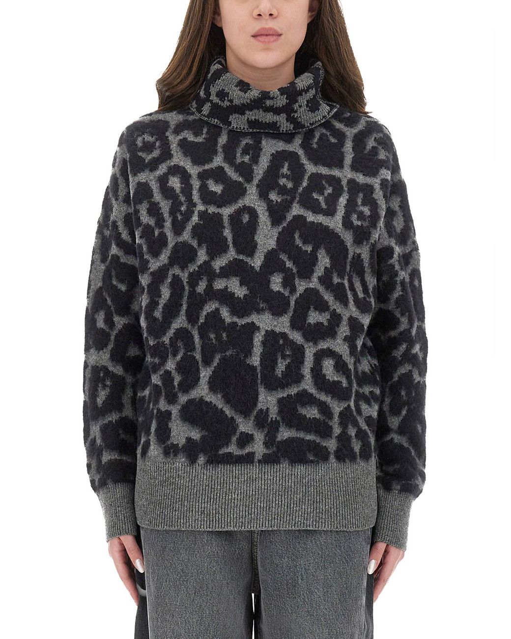 Stella McCartney Gray Wool And Alpaca "Leopard" Sweater