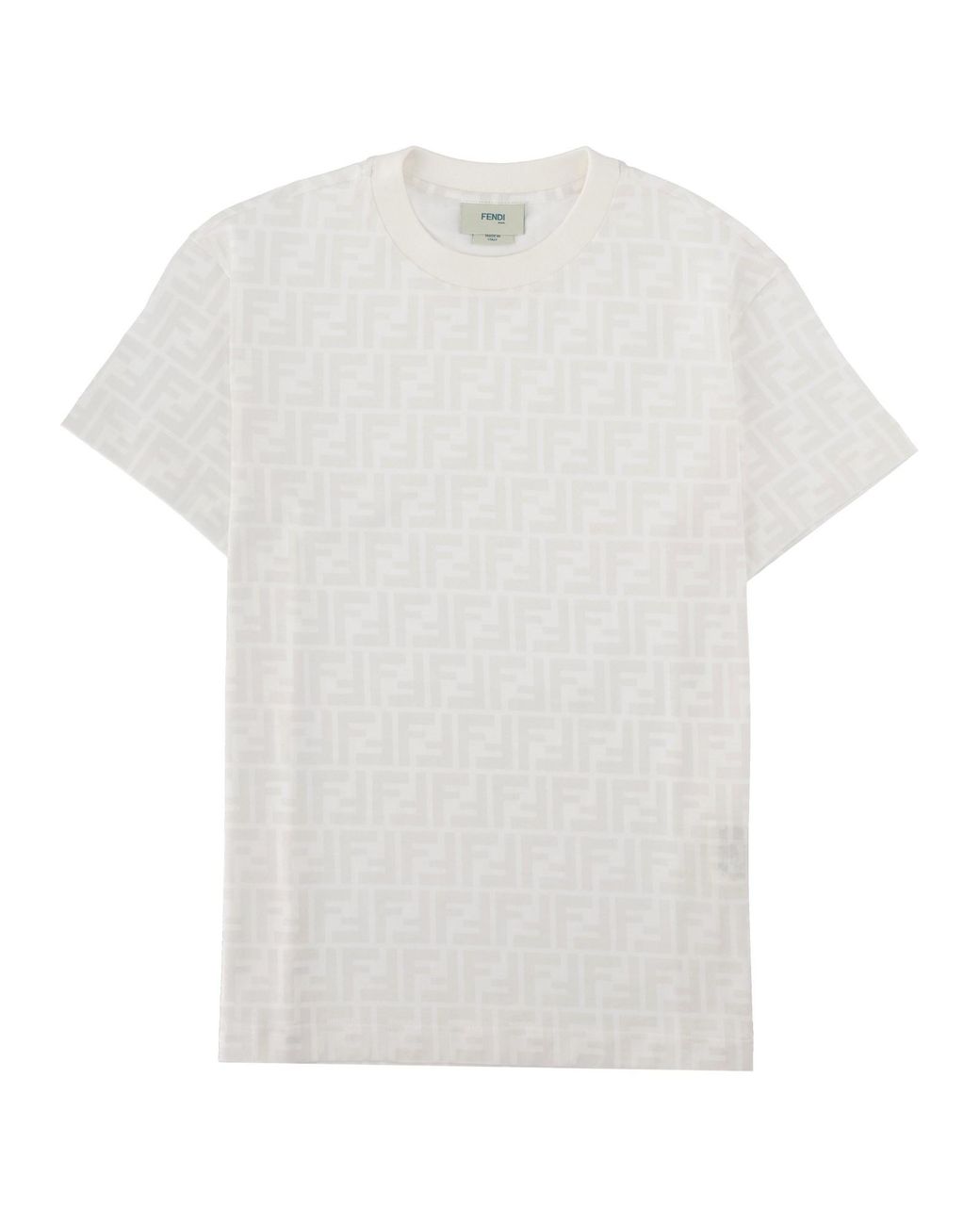 Fendi White T-Shirt Con Logo Ff Allover