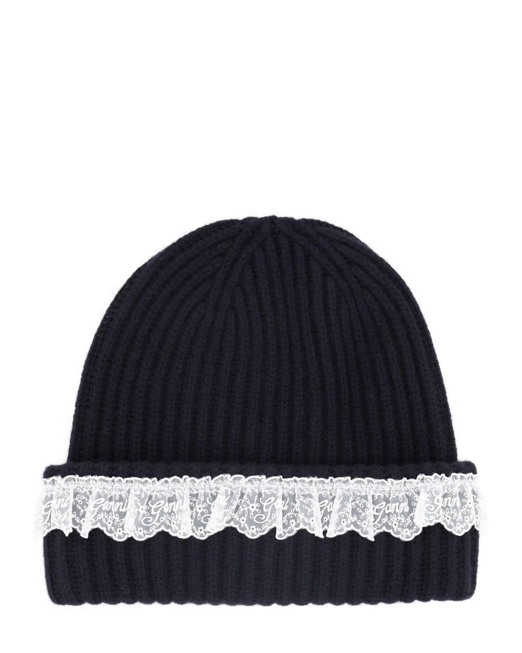 Ganni Blue 100% Wool Fedora Hat