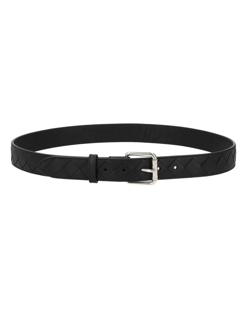 Bottega Veneta Black Braided Calf Leather Belt for men
