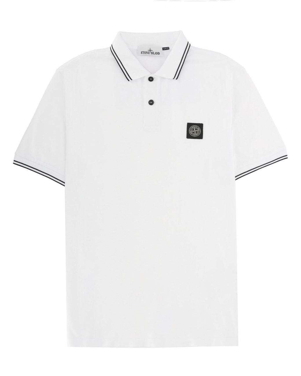 Stone Island White Organic Cotton Polo Shirt for men