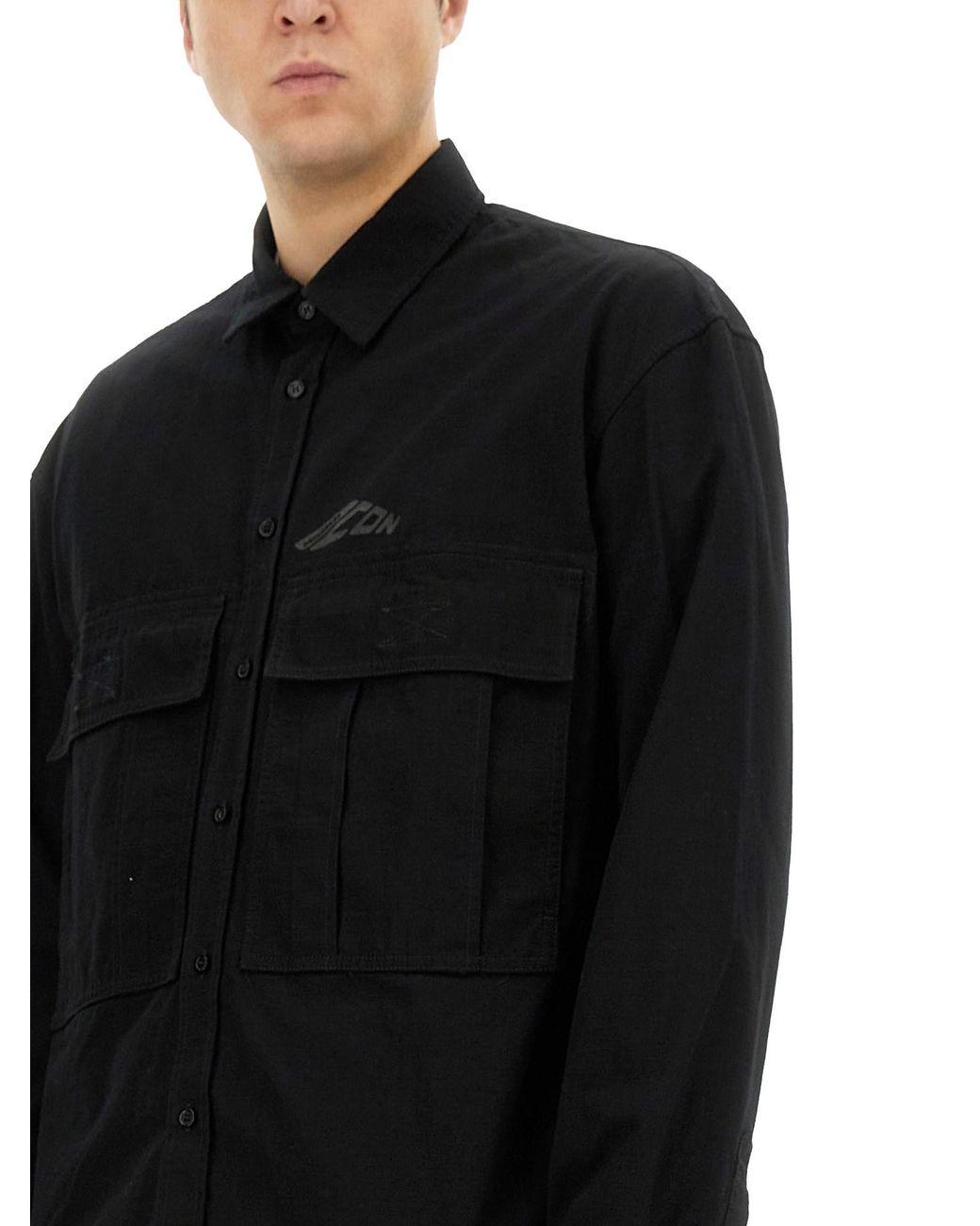 Camicia "Icon Icon Ripstop" di DSquared² in Black da Uomo
