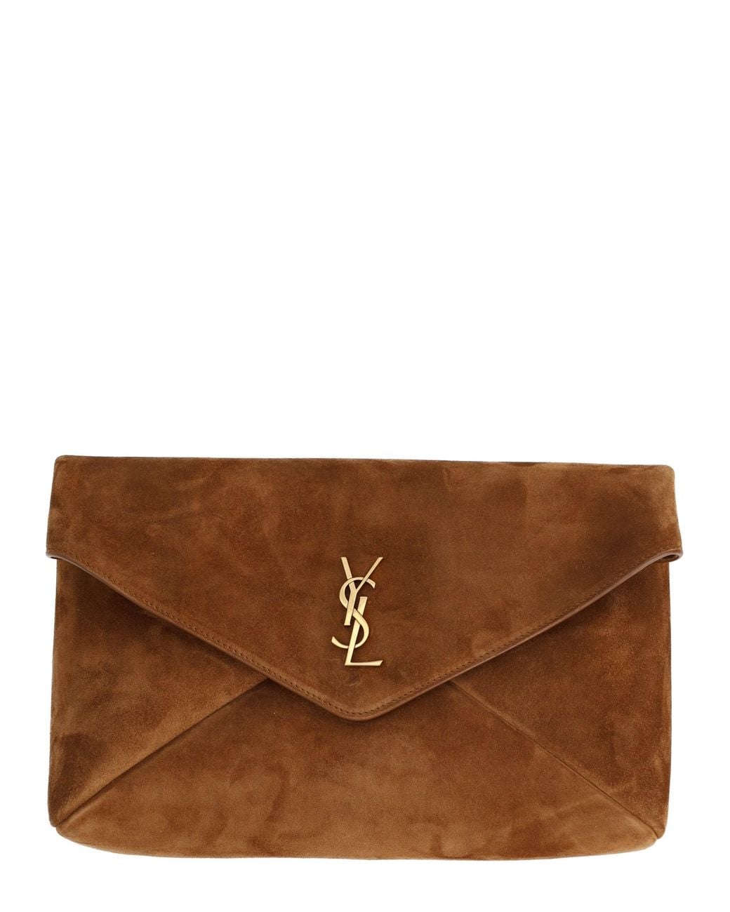 Saint Laurent Brown Pochette "Envelope Cassandre" Large