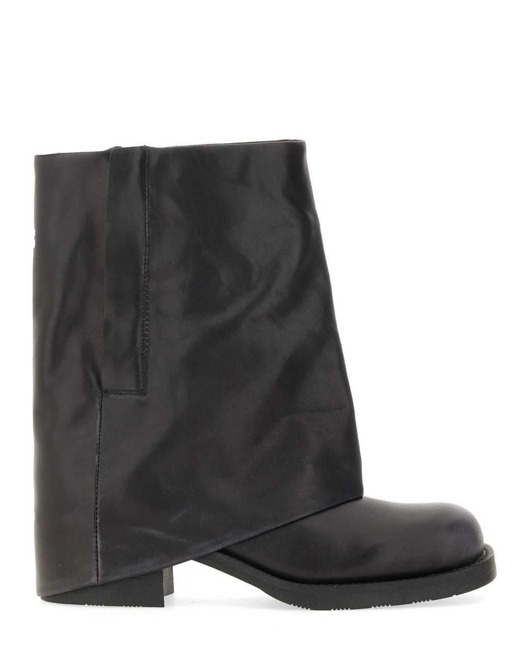 Ash Black Tijuana Draped Calf Leather Ankle Boots