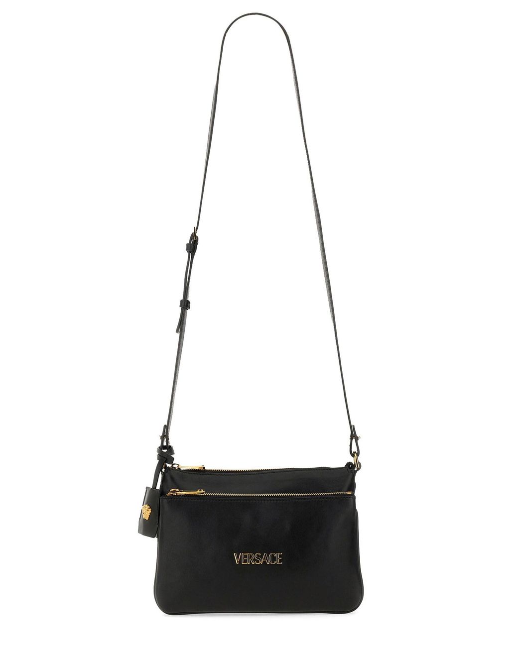 Borsa A Tracolla "Tag" di Versace in Black da Uomo