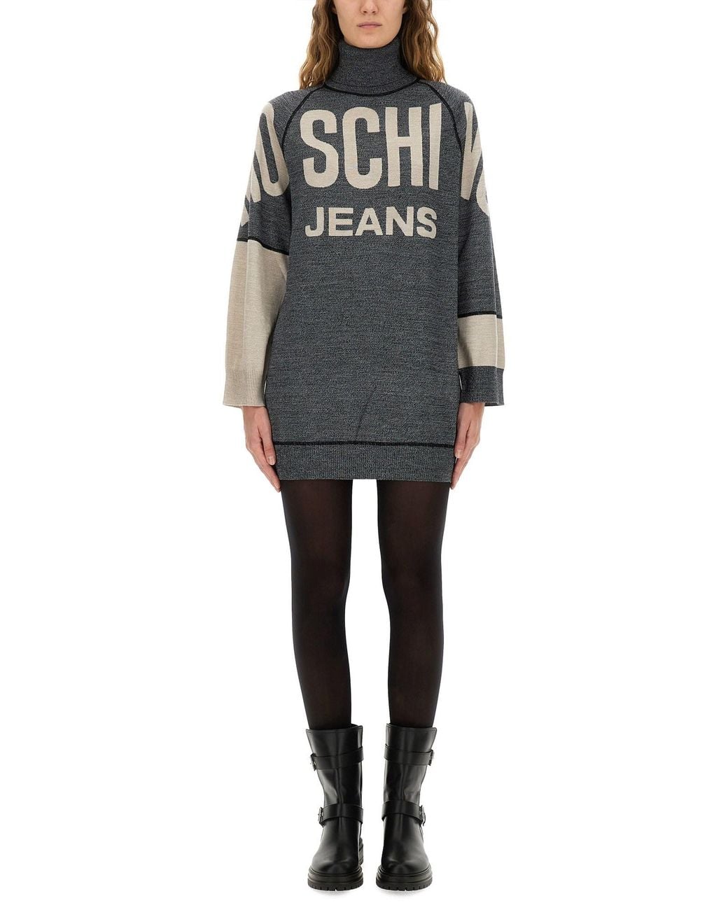 Moschino Gray Inlaid Dress