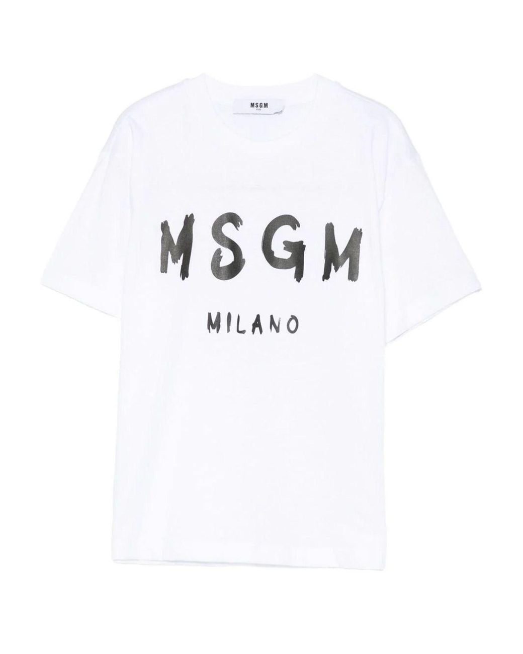 MSGM White T-Shirt With Logo