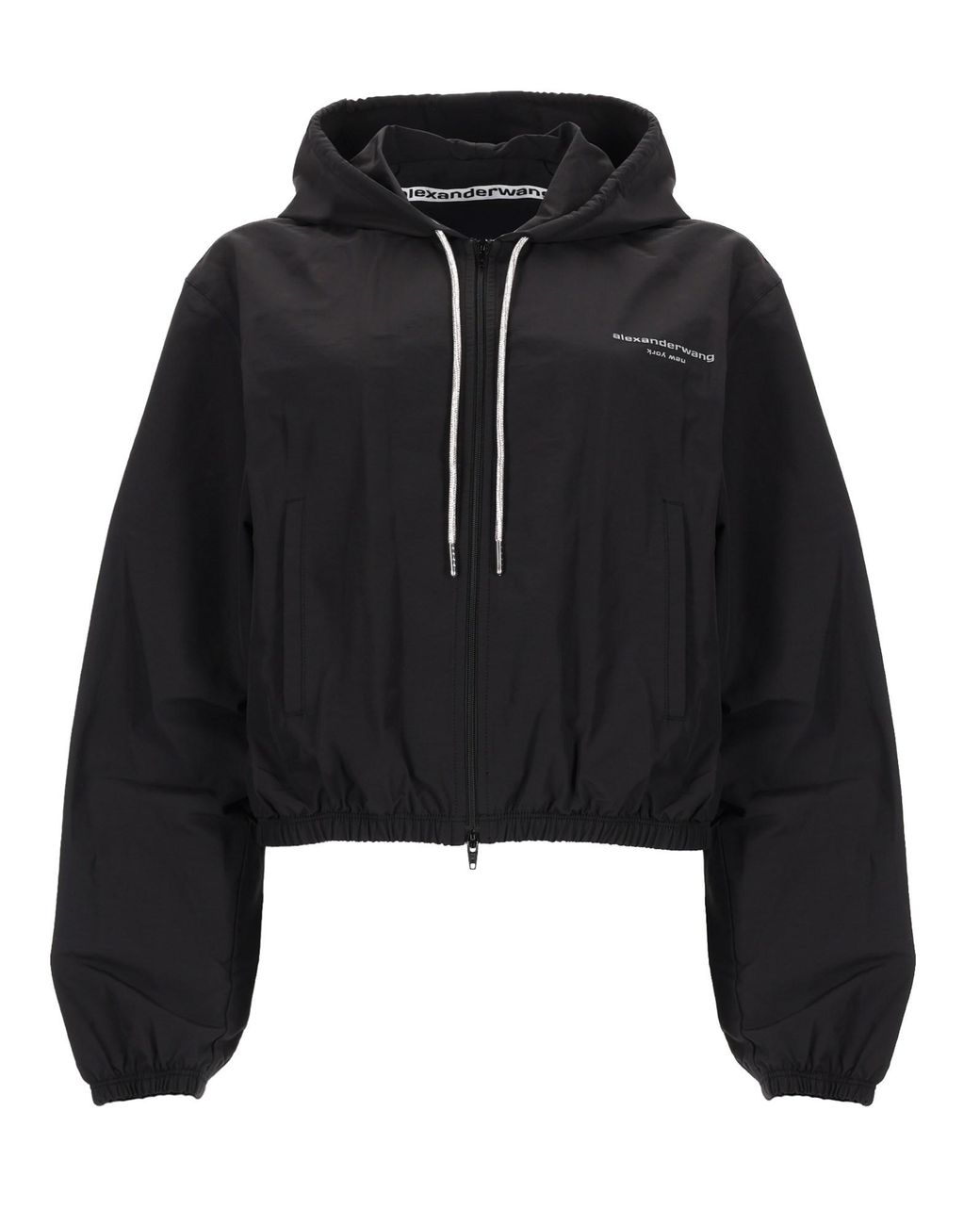 Alexander Wang Black Giacca Con Cappuccio E Logo