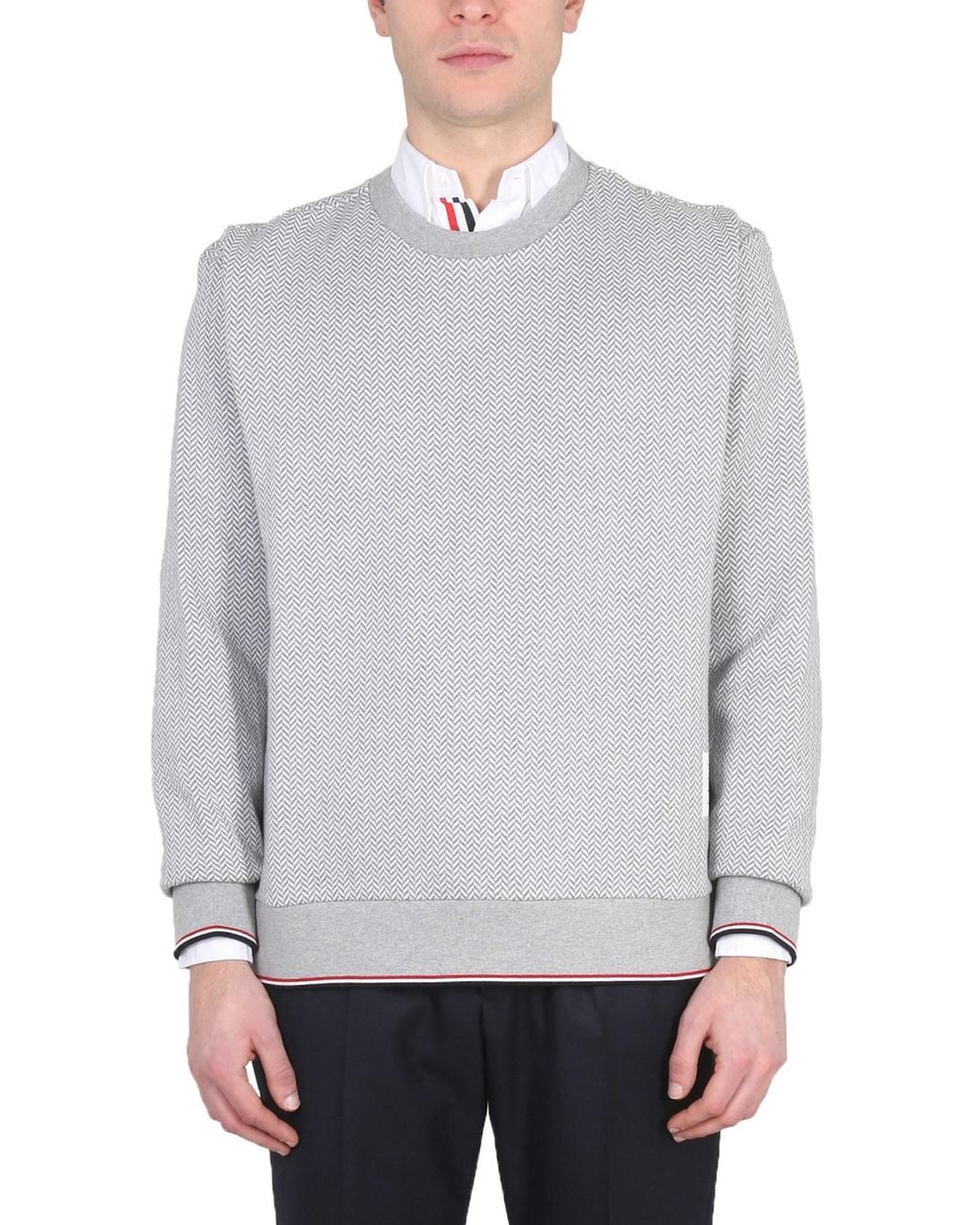 Thom Browne Gray Herringbone Jersey for men