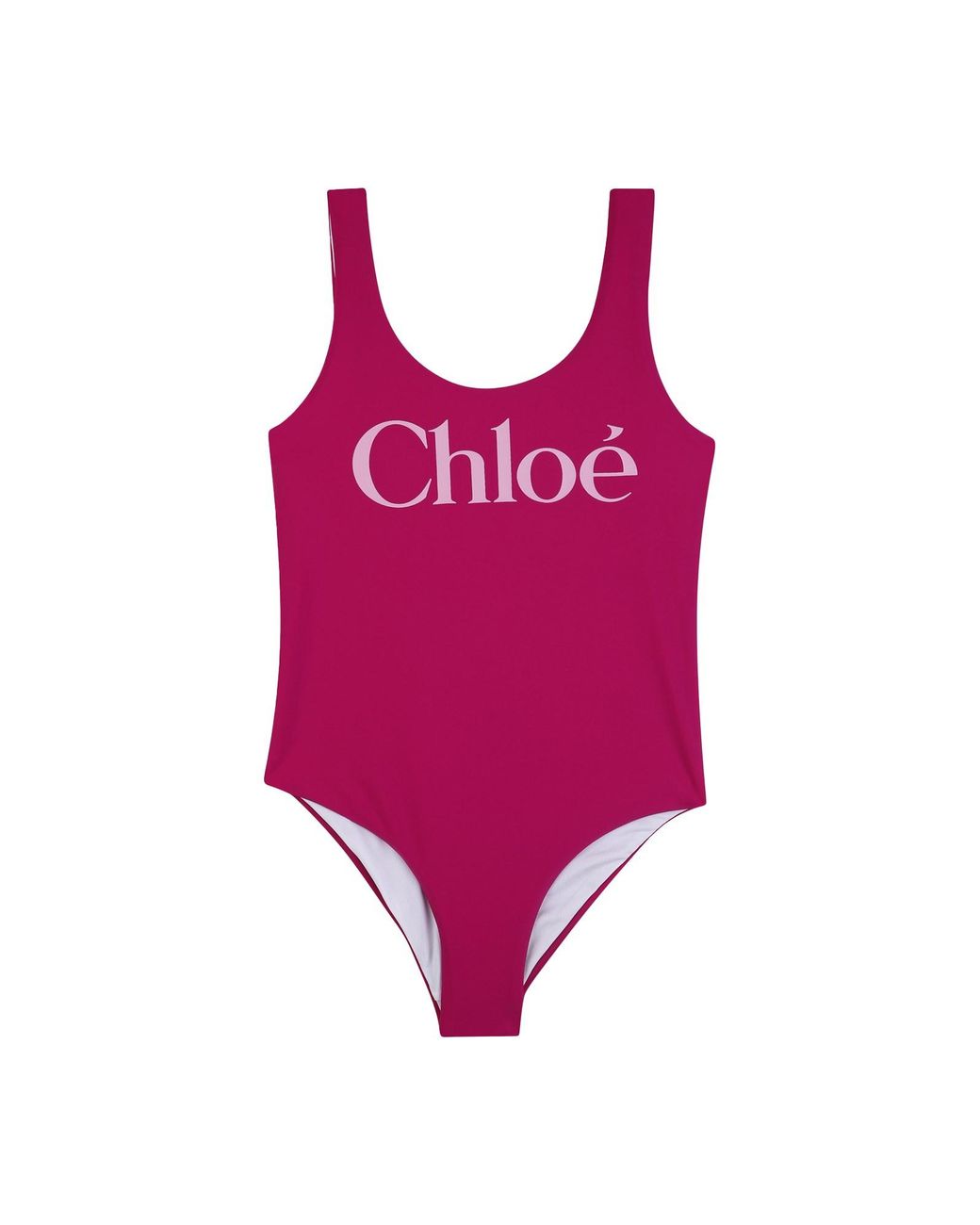 Chloé Pink Costume Intero Con Stampa Logo