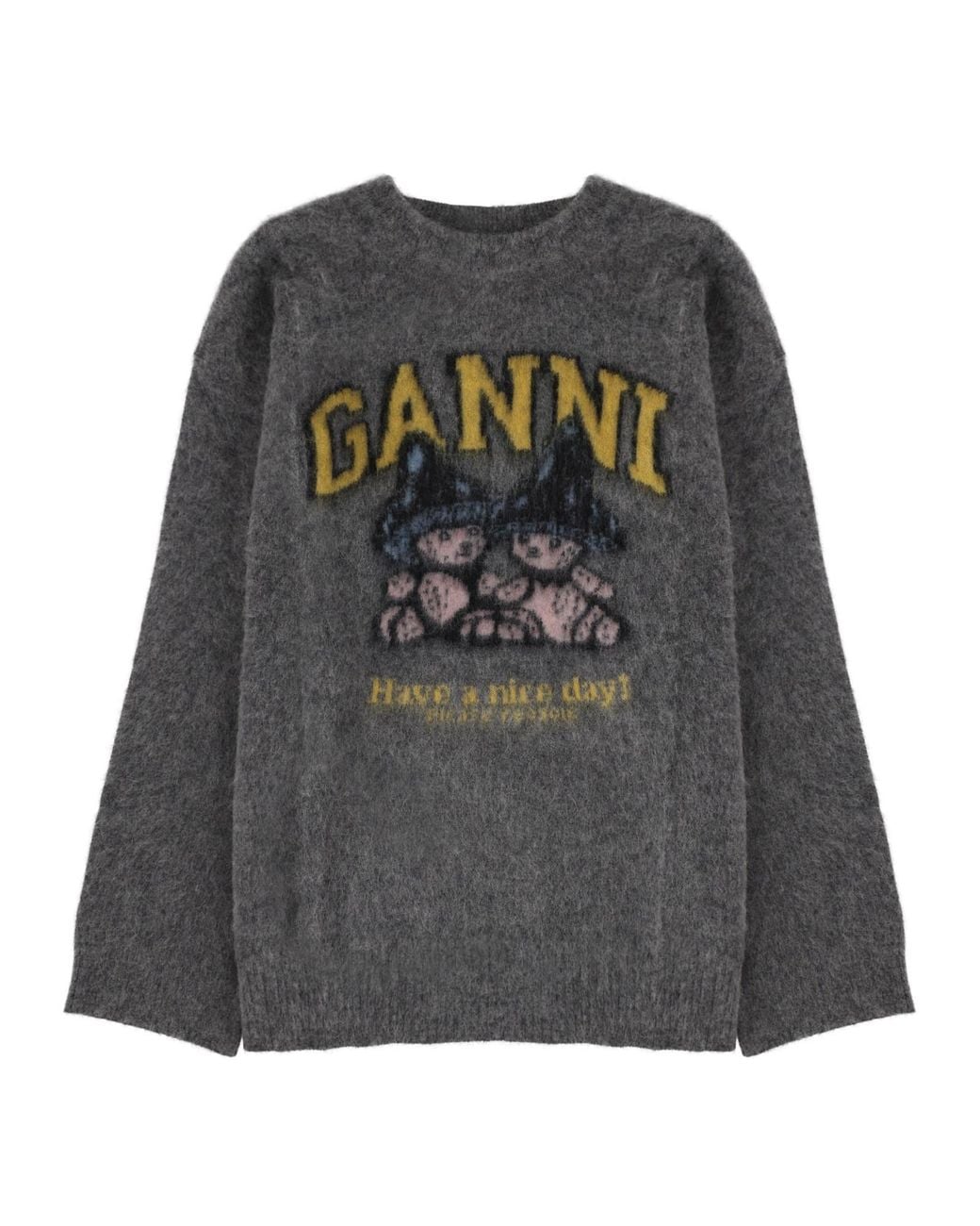 Ganni Black Maglia "Teddy Mushroom"