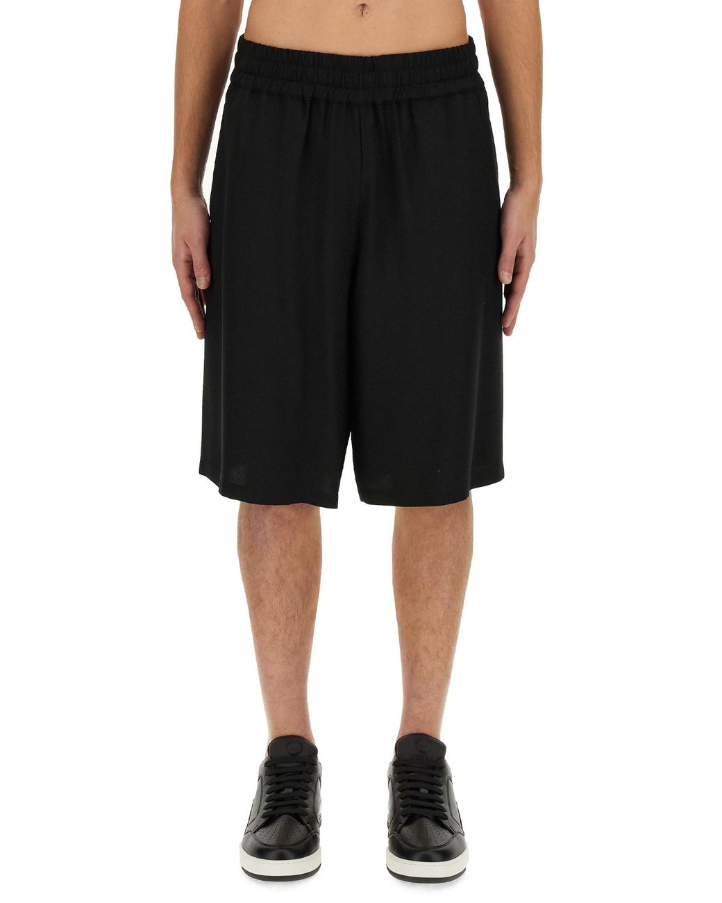 Moschino Black Knee-Length Bermuda Shorts for men