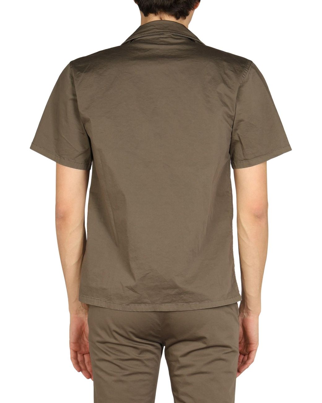 CAMICIA HAWAIANA IN COTONE CON STAMPA LOGO di Department 5 in Green da Uomo