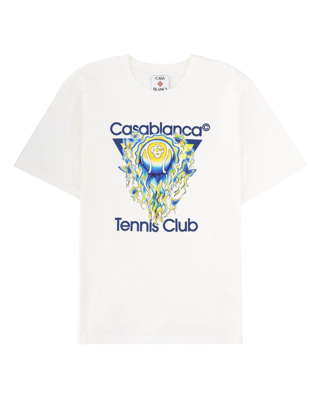 Casablanca Blue Multicolour Organic Cotton T-Shirt for men