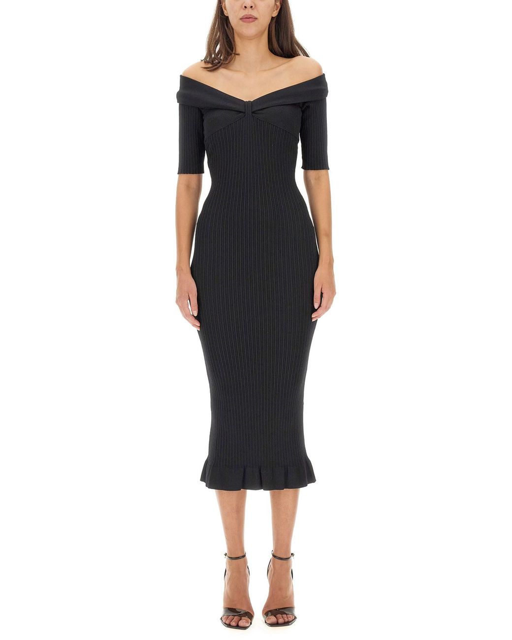Philosophy Di Lorenzo Serafini Black Off-The-Shoulder Dress
