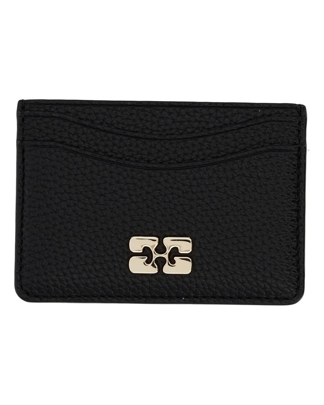 Ganni Black Card Holder With Logo