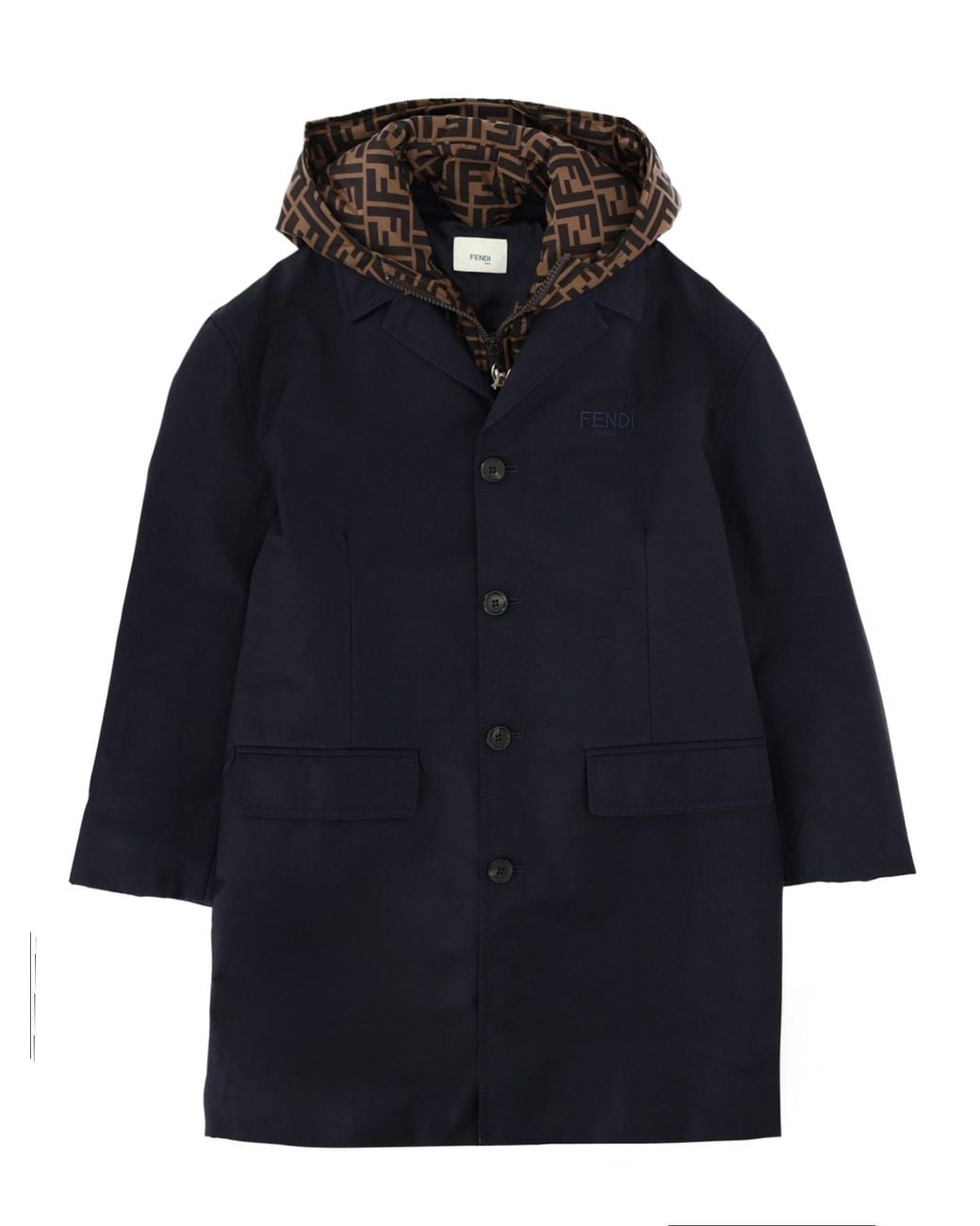 Fendi Blue Double Front Trench Coat