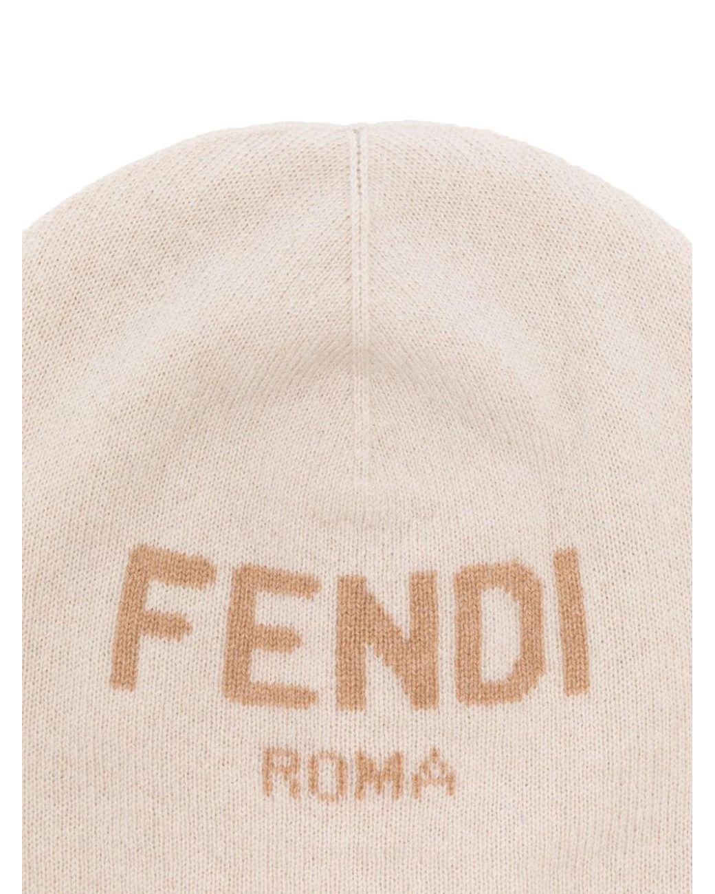 Beanie Roma di Fendi in Natural
