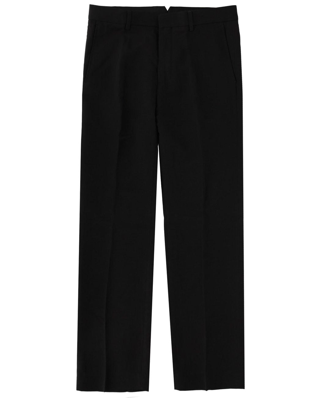 AMI Black Linen Blend Straight Pants for men