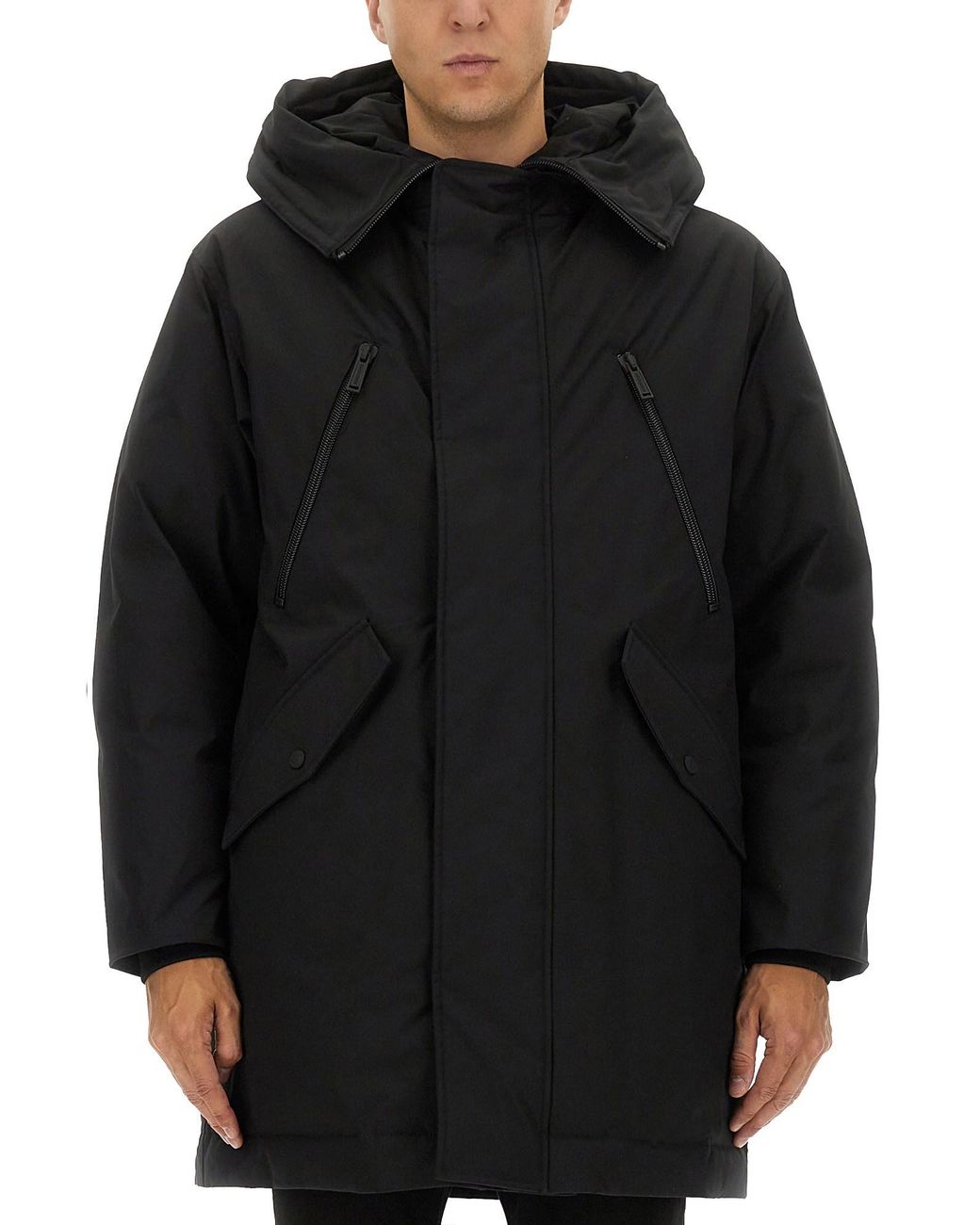 DSquared² Black Caban Puffer Coat for men