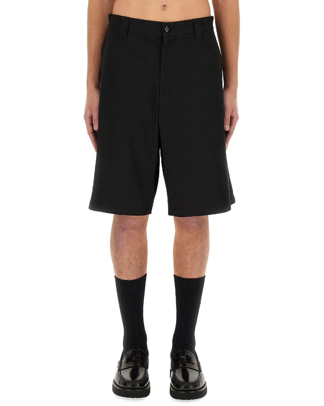 Moschino Black Knee-Length Bermuda Shorts for men