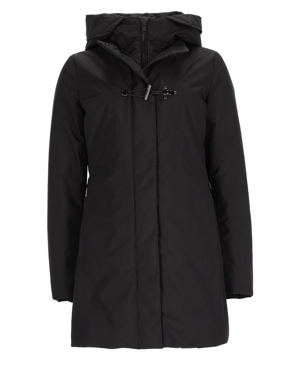 Fay Black Cappotto Parka Con Cappuccio