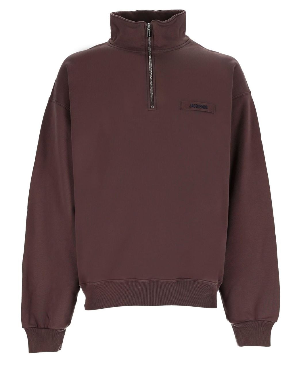 Jacquemus Brown Felpa Con Logo E Zip for men