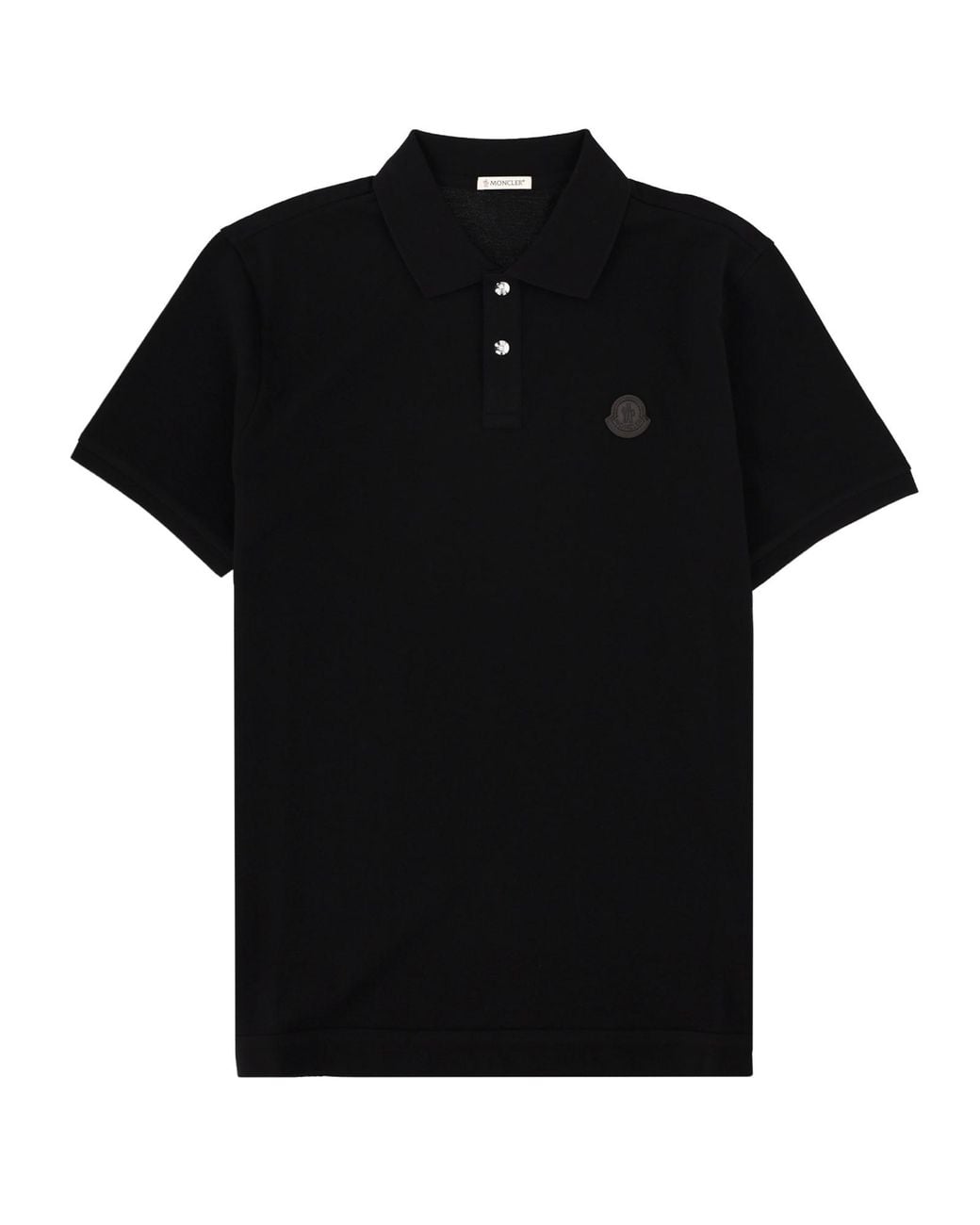 Moncler Black Polo Con Patch Logo for men