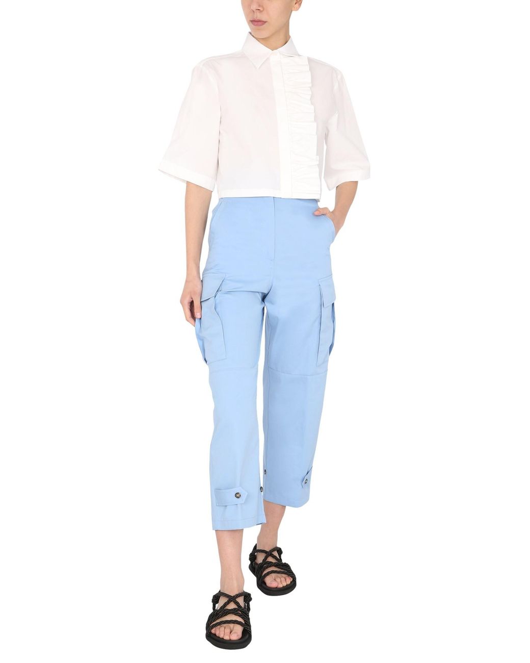 Pantaloni donna altri materiali di MSGM in Blue
