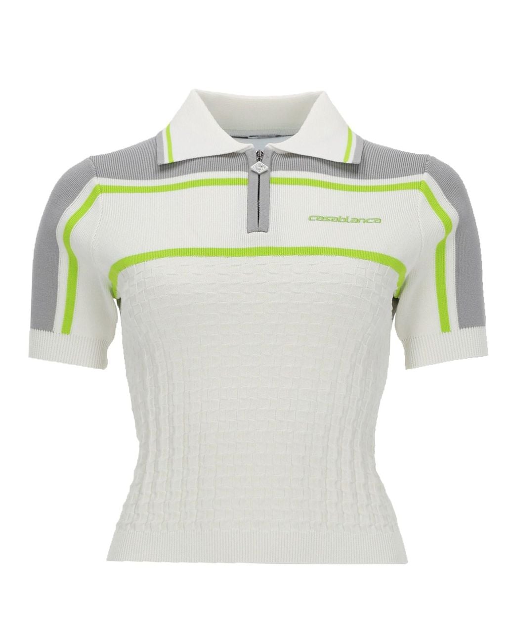 Casablanca Gray Casablanca Viscose-Blend Embroidered Polo Shirt