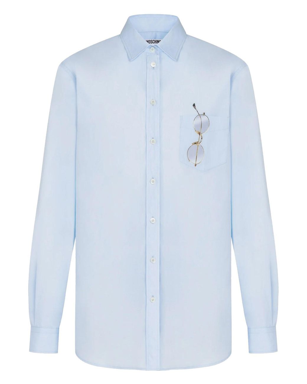 Moschino Blue Regular Solid Shirt