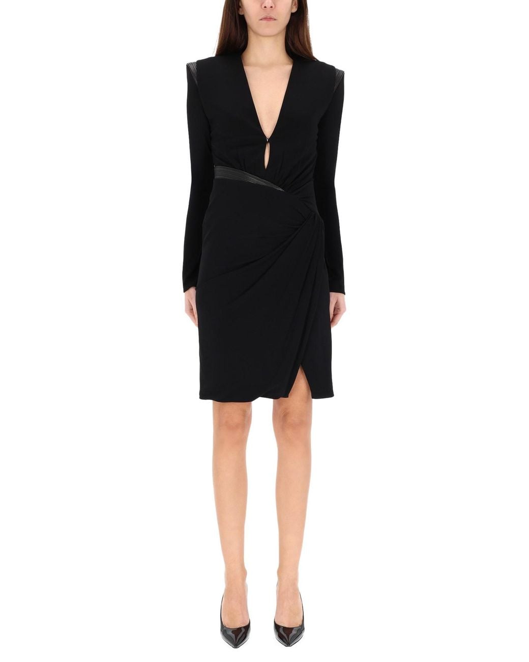 Versace Black V-Neck Mini Dress