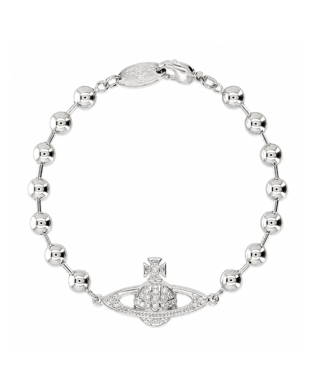 Vivienne Westwood White Orb Logo Charm Bracelet