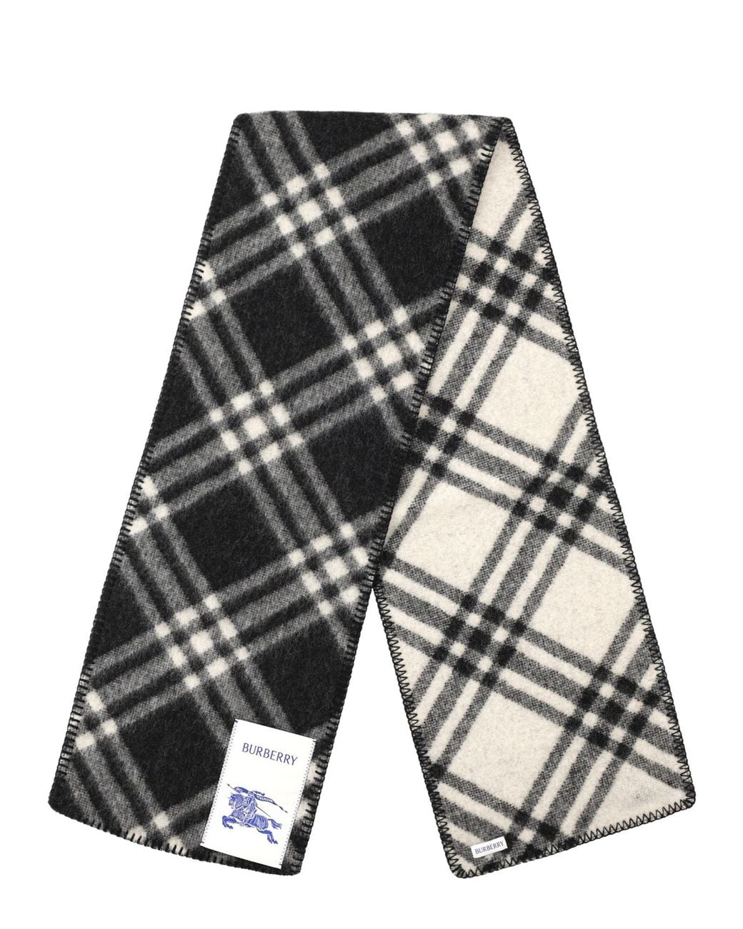 Burberry Black Sciarpa Con Stampa "Check"