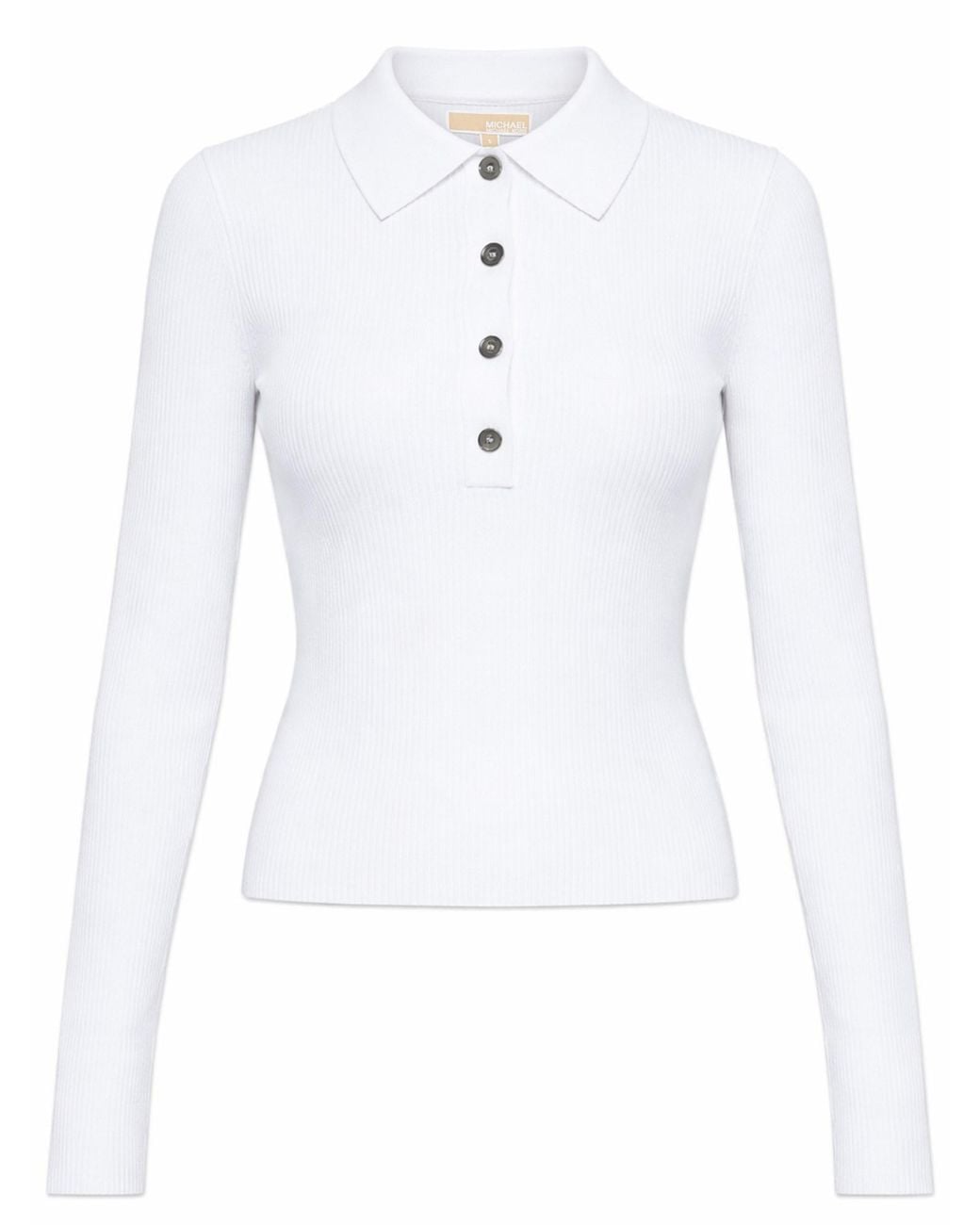 MICHAEL Michael Kors White Michael By Michael Kors Long-Sleeved Polo Shirt