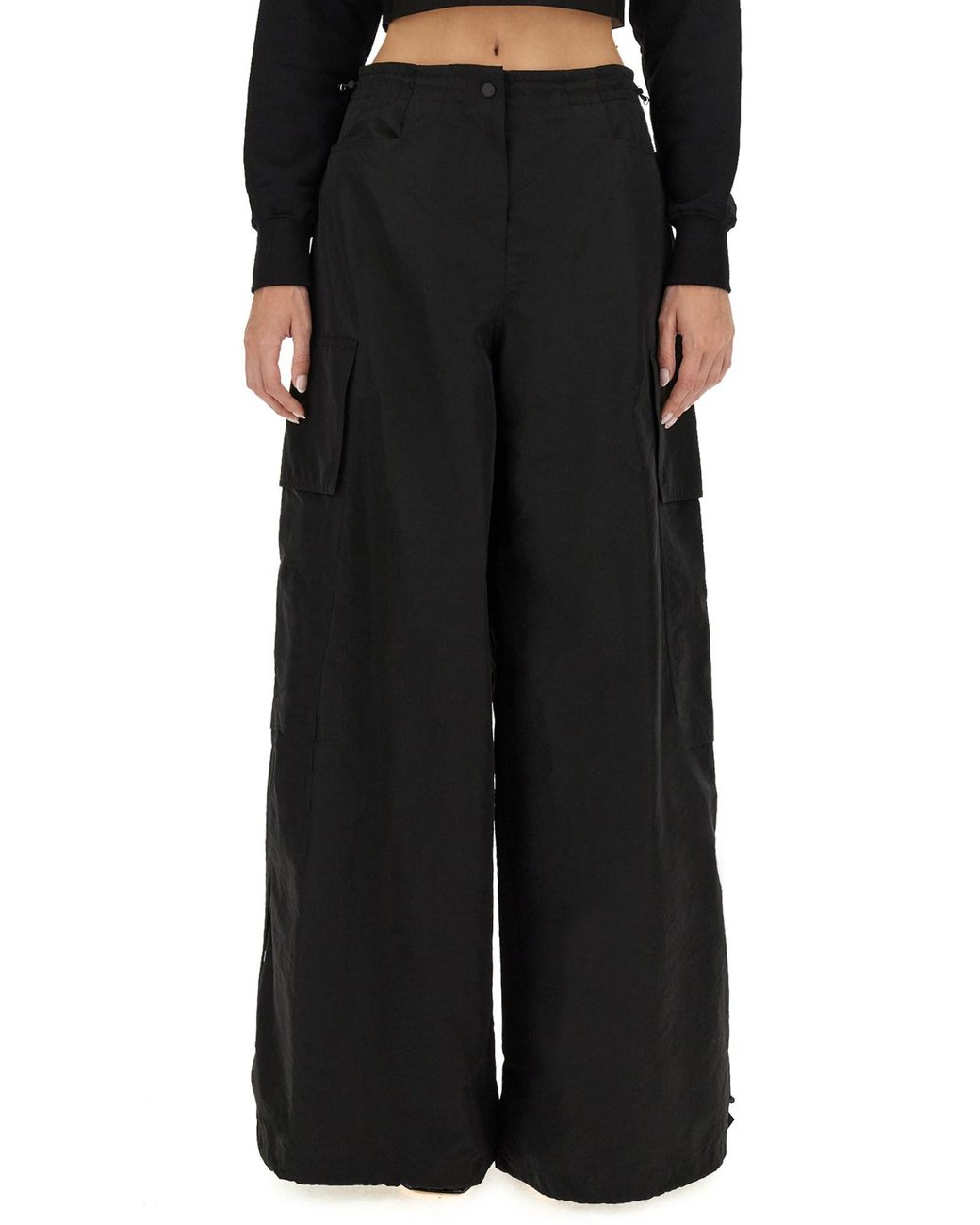 Palm Angels Black Relaxed Fit Cargo Pants