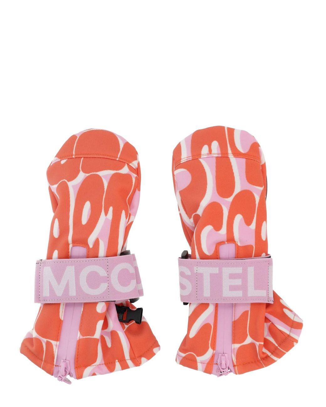 Stella McCartney Red Muffole Da Neve Con Stampa Grafica