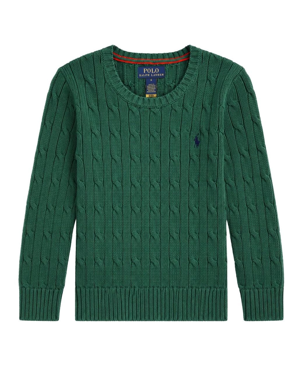 Polo Ralph Lauren Green Maglione Da Bambino Con Trama Intrecciata