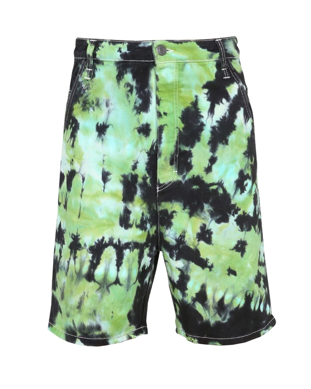 AMI Green Bermuda Shorts With Tie Dye Pattern Unisex