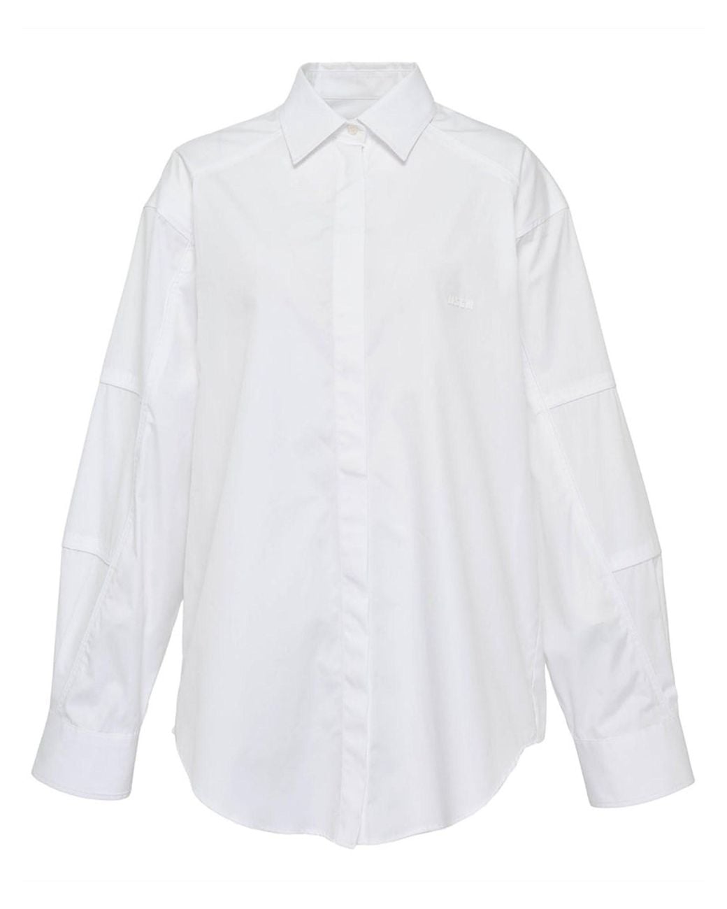 MSGM White Shirt With Logo Cotton