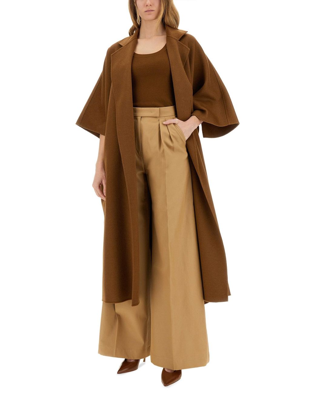Cappotto A Cappa di Max Mara in Brown