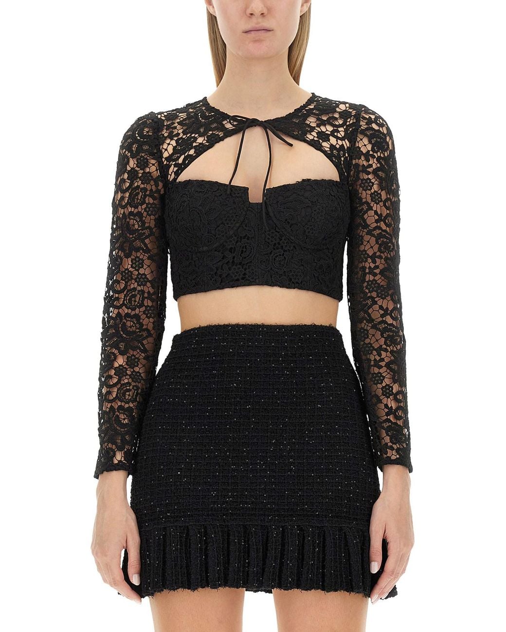 Self-Portrait Black Lace Top