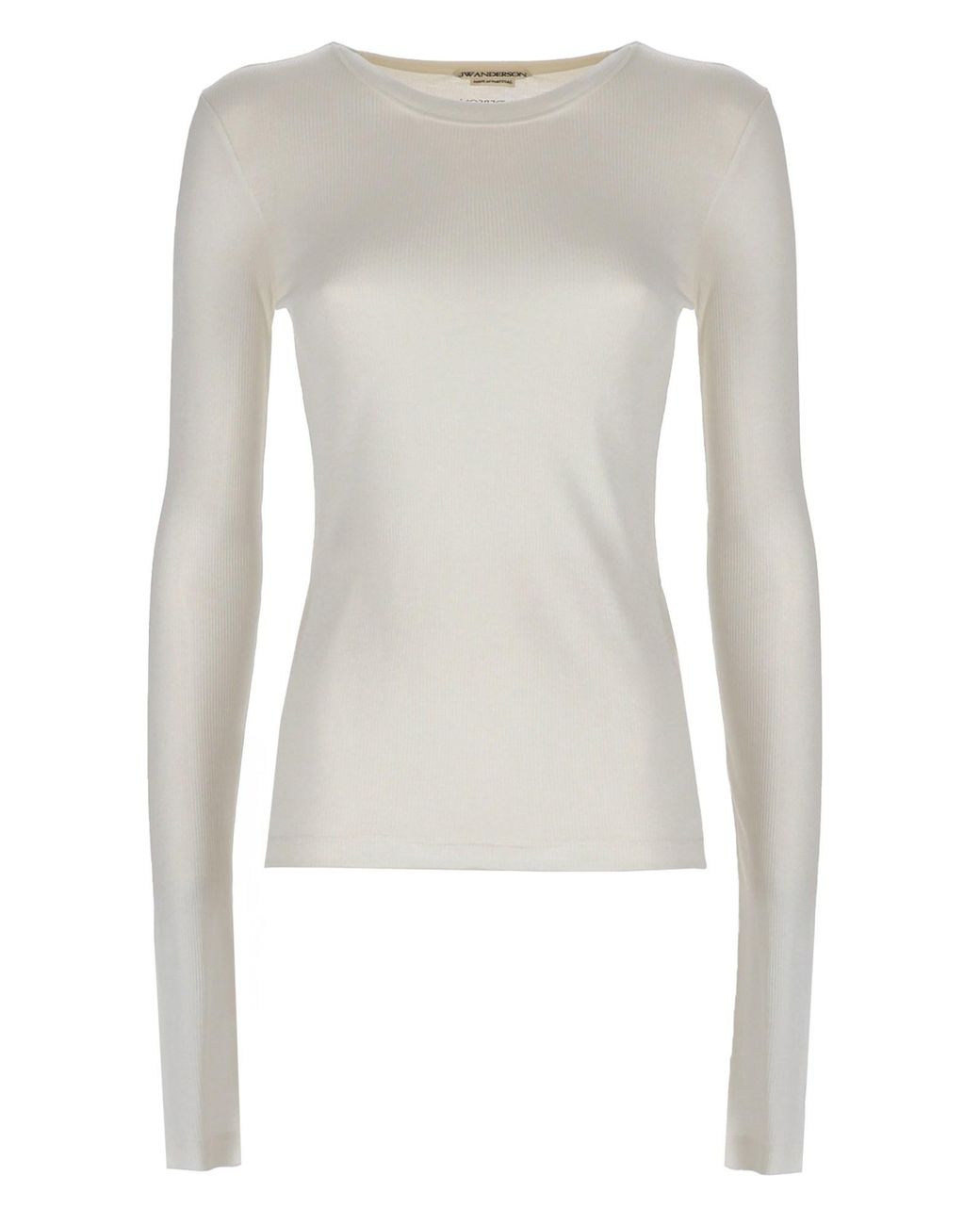 J.W. Anderson White Solid Round Neck T-Shirt