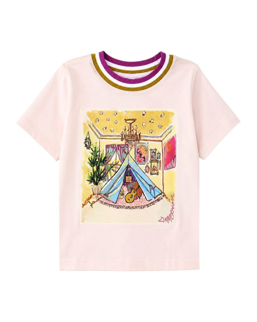 Zimmermann Pink T-Shirt Con Stampa
