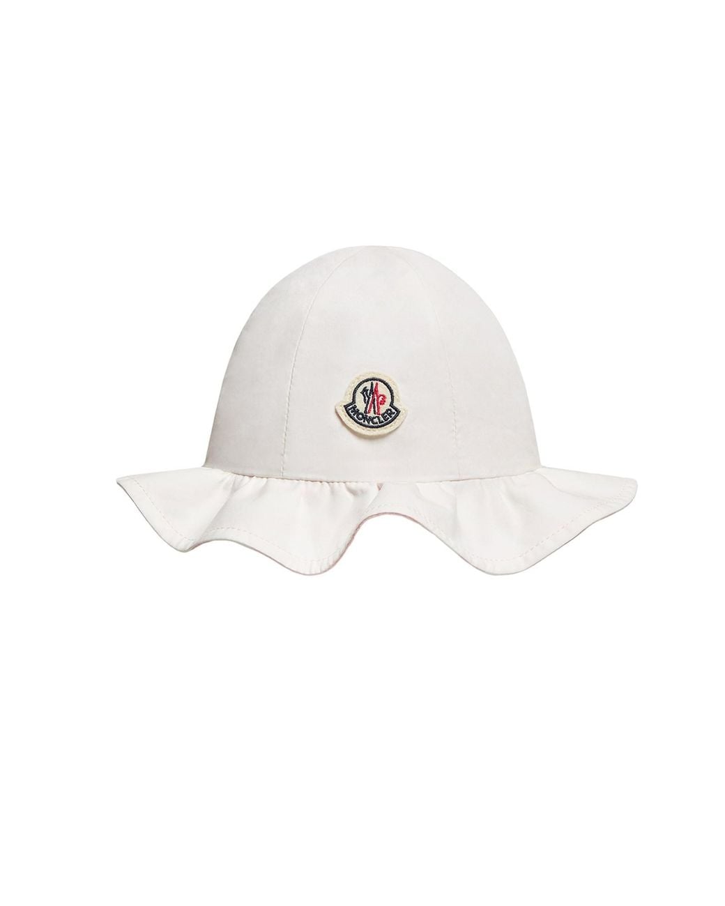 Moncler White Berretto "Bucket" Con Logo