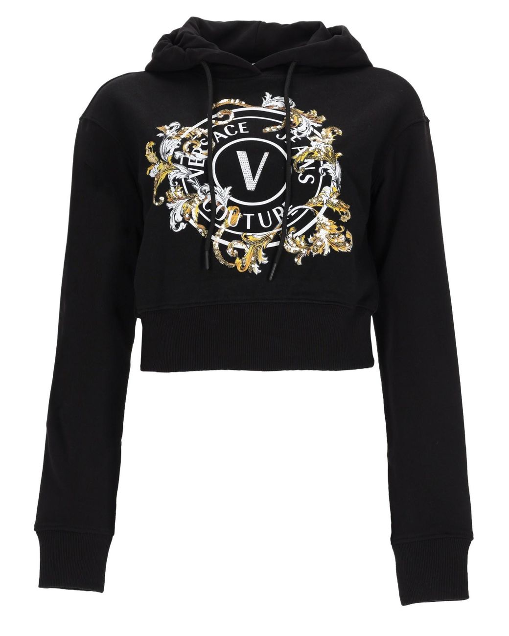 Versace Jeans Couture Black Felpa Con Emblema Barocco