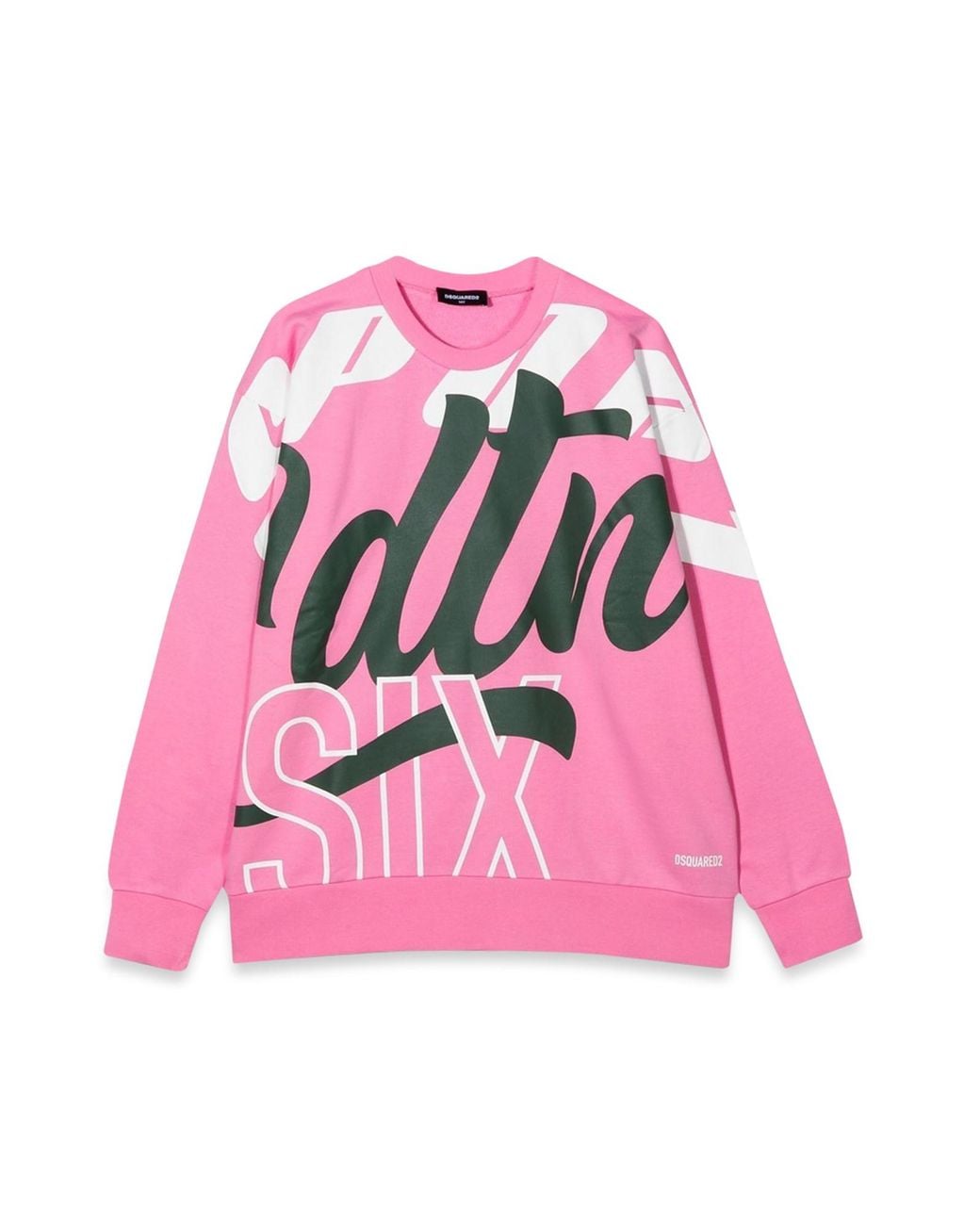 DSquared² Pink Crewneck Sweatshirt Allover Writing